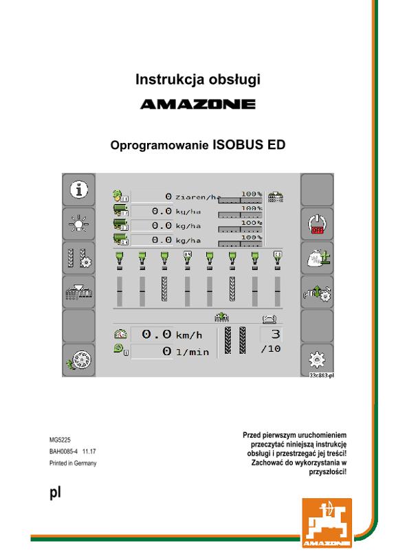 Instrukcja obsługi ISOBUS SOFTWARE ED
