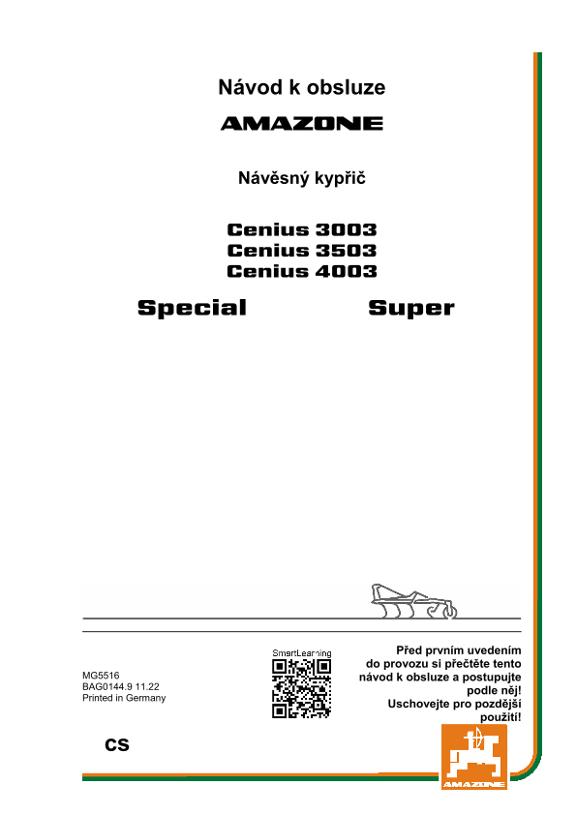 Návod na obsluhu CENIUS 3003/3503/4003