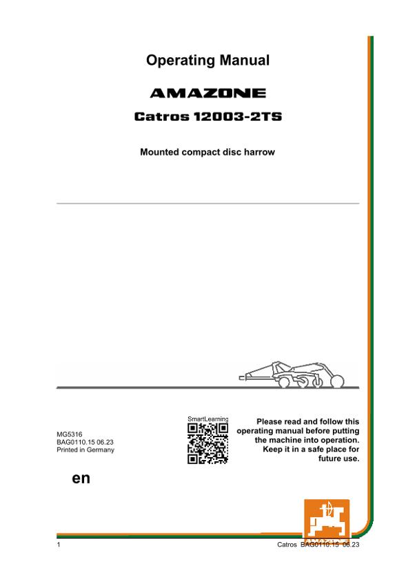 Operation manual CATROS 12003-2TS 