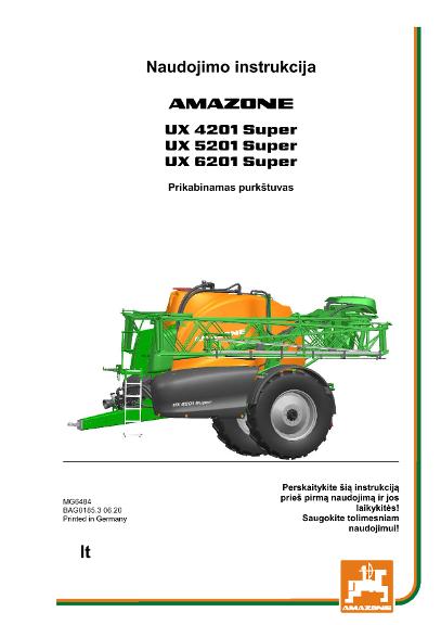 Naudojimo instrukcija UX 4/5/6201 SUPER
