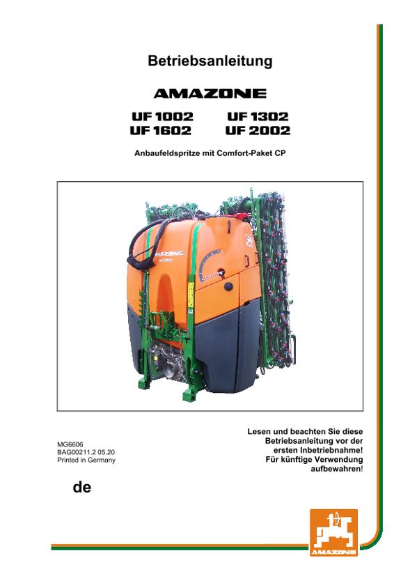 Betriebsanleitung UF CP 1002/1302/1602/2002