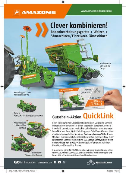 Anzeige „Clever kombinieren – QuickLink!“, 148x210, 4c