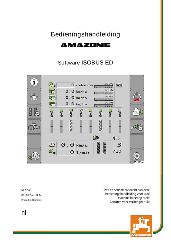 Bedieningshandleiding ISOBUS SOFTWARE ED