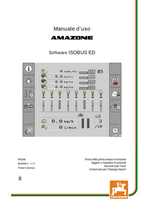 Manuale di intruzioni ISOBUS SOFTWARE ED
