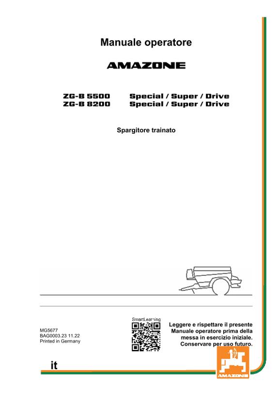 Manuale di intruzioni ZG-B 5500/8200 SPECIAL/SUPER/DRIVE 