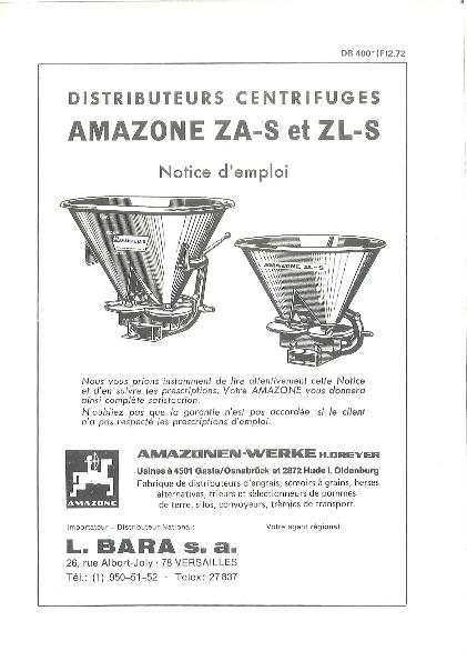 Notice d'utilisation ZA-S, ZL-S (02/72)