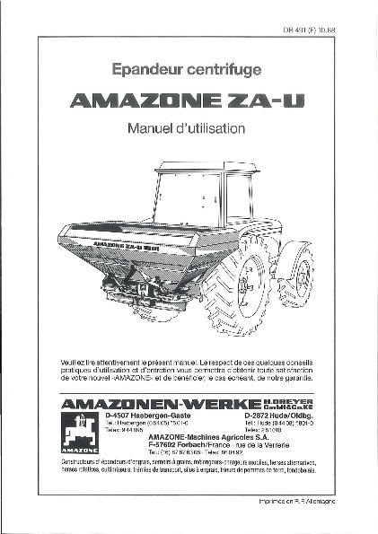 Notice d'utilisation ZA-U (10/88)