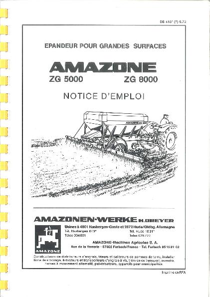 Notice d'utilisation ZG5000, ZG8000 (05/73)