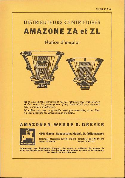 Notice d'utilisation ZA, ZL (05/68)