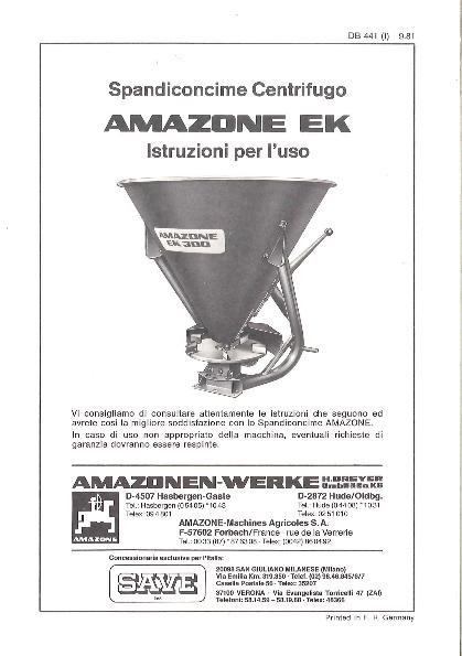 Manuale di intruzioni EK (09/81)