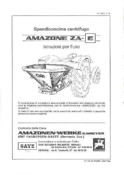 Manuale di intruzioni ZA-E (09/76)