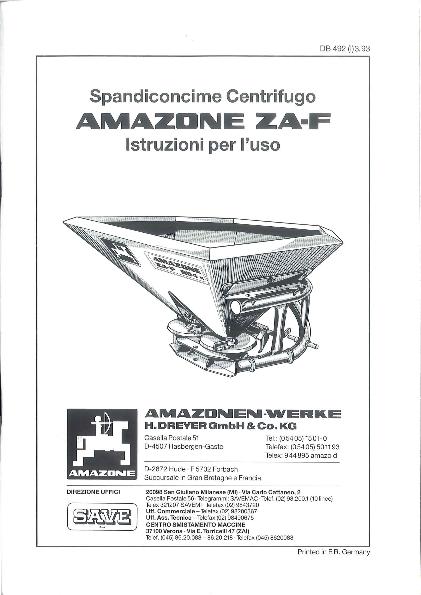 Manuale di intruzioni ZA-F (03/93)