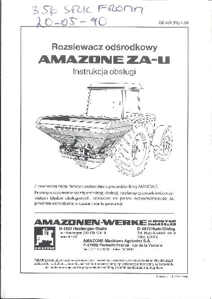Instrukcja obsługi ZA-U (04/90)
