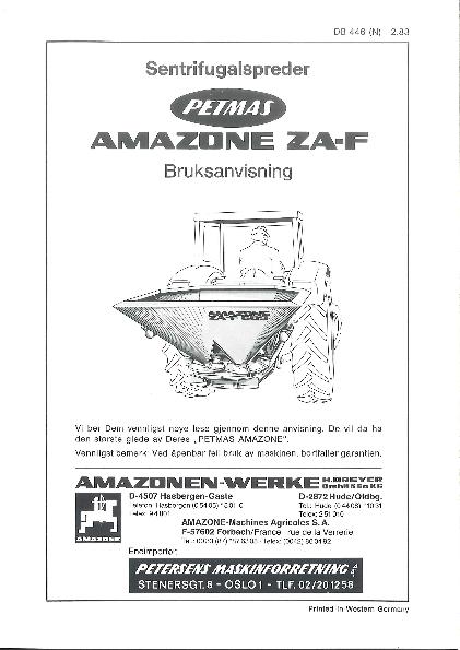 Instruksjonsboka ZA-F (02/83)