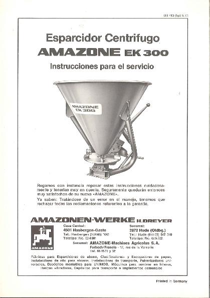 Manual del operador EK300 (06/73)
