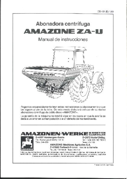 Manual del operador ZA-U (01/89)