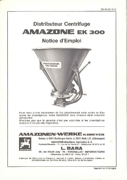 Notice d'utilisation EK300 (12/72)