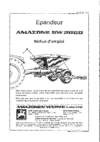 Notice d'utilisation SW2000 (03/75)