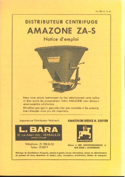 Notice d'utilisation ZA-S (10/68)