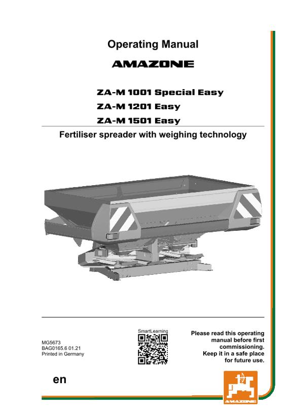 Operation manual ZA-M 1001 SPECIAL EASY 