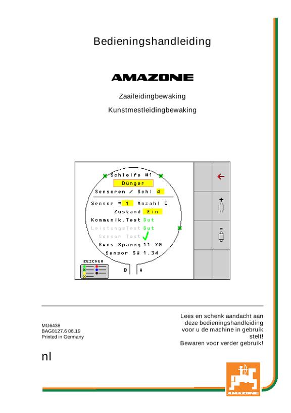Bedieningshandleiding Zaaileidingbewaking