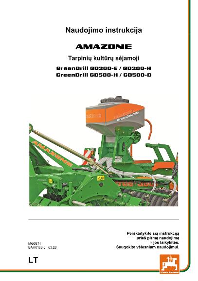 Naudojimo instrukcija GREENDRILL GD200/500-E/H