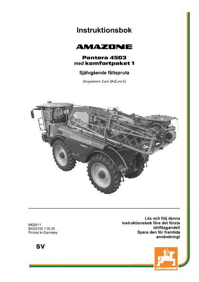 Instruktionsbok PANTERA 4503 CP1 EURO 3A/5 