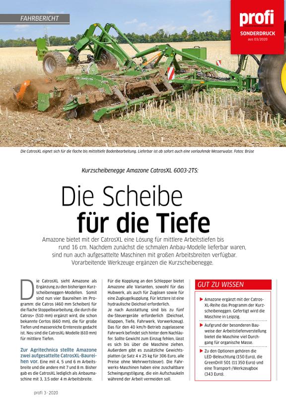 Kurzscheibenegge Amazone CatrosXL 6003-2TS - Sonderdruck profi 03-2020