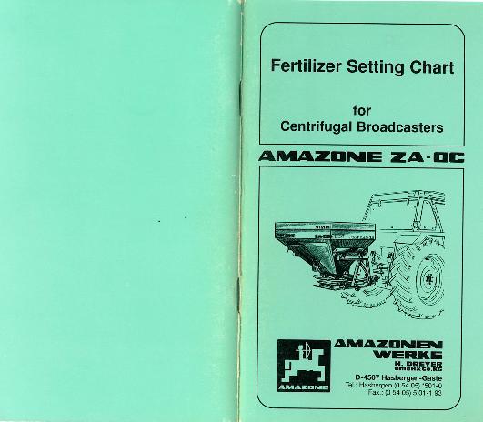 Setting chart ZA-OC 