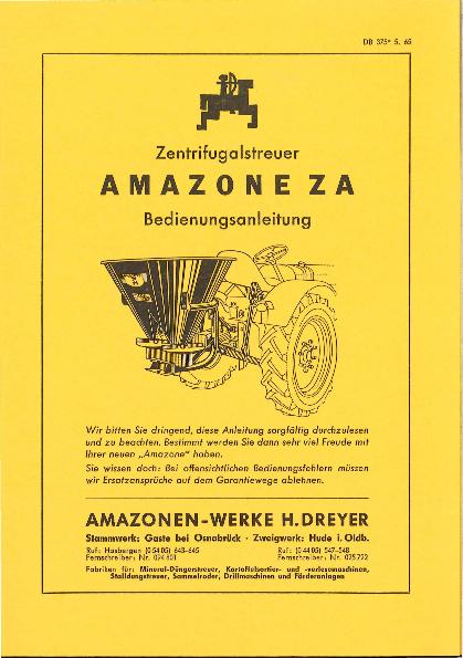 Betriebsanleitung Zentrifugalstreuer ZA (05/65)