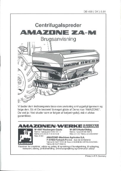 Brugsanvisning ZA-M (05/91)