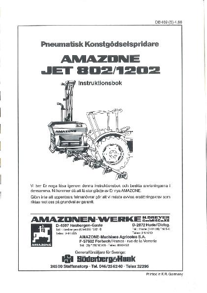 Instruktionsbok JET802/1202 (04/86)