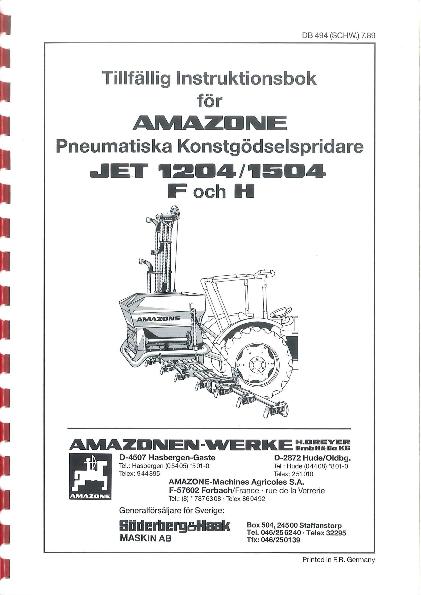 Instruktionsbok JET1204/1504 F,H (07/89)