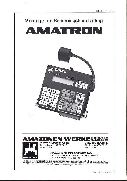 Bedieningshandleiding AMATRON (03/87)