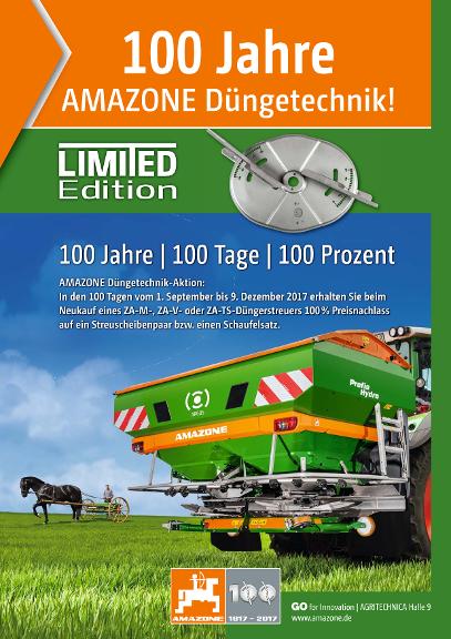 Flyer 100 Jahre Düngetechnik – Limited Edition (Streuscheibenpaar oder Schaufelsatz)
