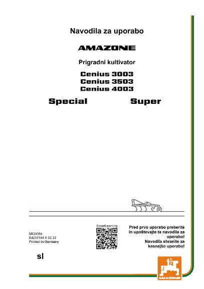 Navodila za uporabo CENIUS 3003/3503/4003