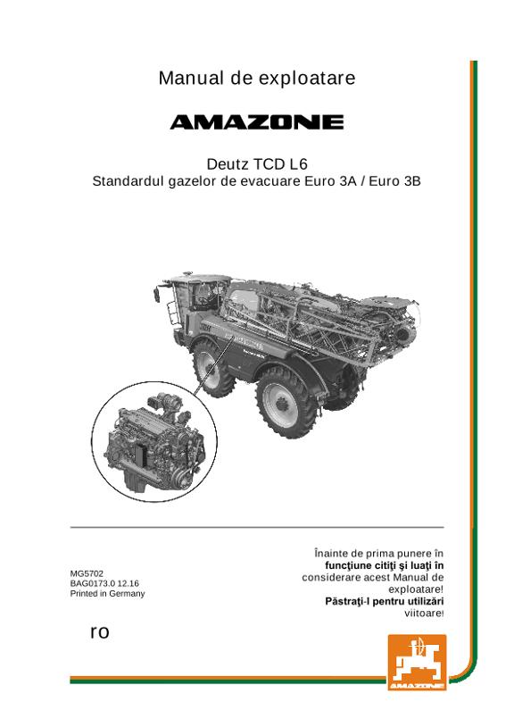 Instrucţiuni de utilizare DEUTZ TCD 6.1 L6 EURO 3A/3B