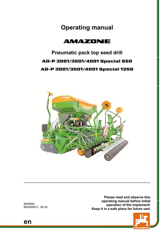Operation manual AD-P 30/35/4001 SPECIAL