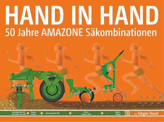 Banner „HAND IN HAND” – 50 Jahre AMAZONE Säkombinationen 4300 x 3200