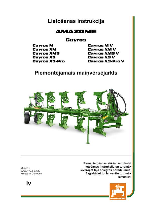 Ekspluatācijas instrukcija CAYROS