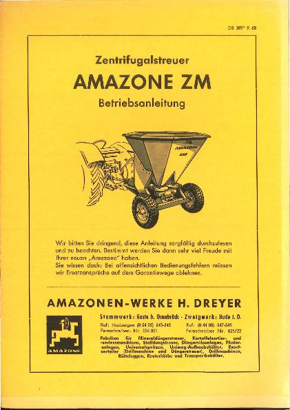 Betriebsanleitung Zentrifugalstreuer ZM (06/68)