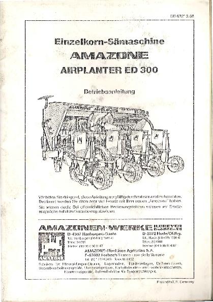 Betriebsanleitung Airplanter ED300 (03/88)