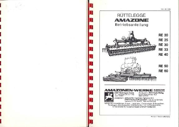 Betriebsanleitung Rüttelegge RE20/RE25/RE30/RE33/RE40/RE50/RE60 (02/78)