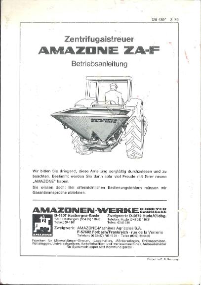 Betriebsanleitung Zentrifugalstreuer ZA-F (03/79)