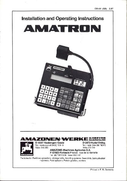 Operation manual AMATRON (02/87)