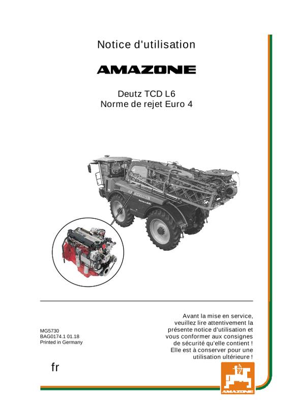 Notice d'utilisation DEUTZ TCD 6.1 L6 EURO 4