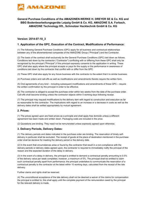 General Purchase Conditions 