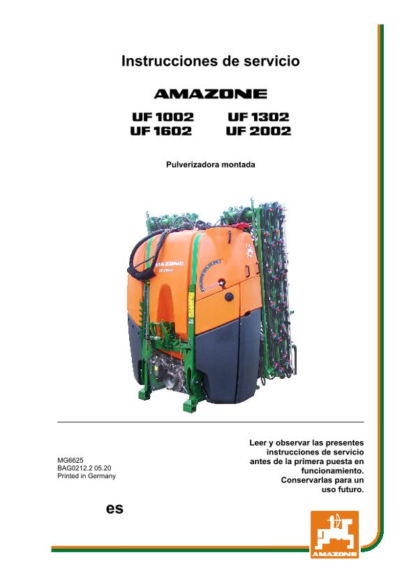 Manual del operador UF 1002/1302/1602/2002 