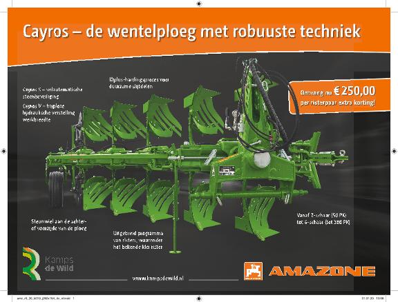 Anzeige "Cayros – de wentelploeg met robuuste techniek", 260x194, 4c, nl
