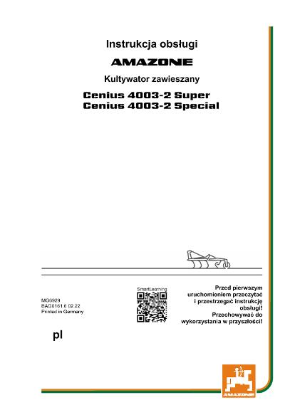 Instrukcja obsługi CENIUS 4003-2 SUPER/SPECIAL
